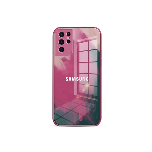 Moire Color Pattern Glass Case - Samsung