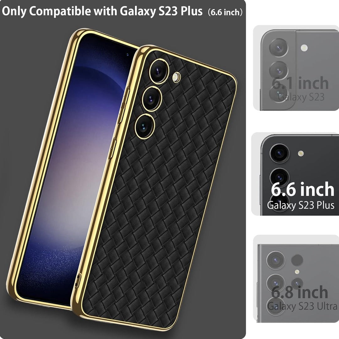 Leather Woven Gold Plated Case - Samsung