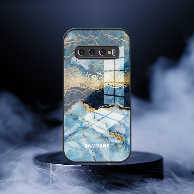 Galaxy S10 Plus Dark Ocean Pattern Glass