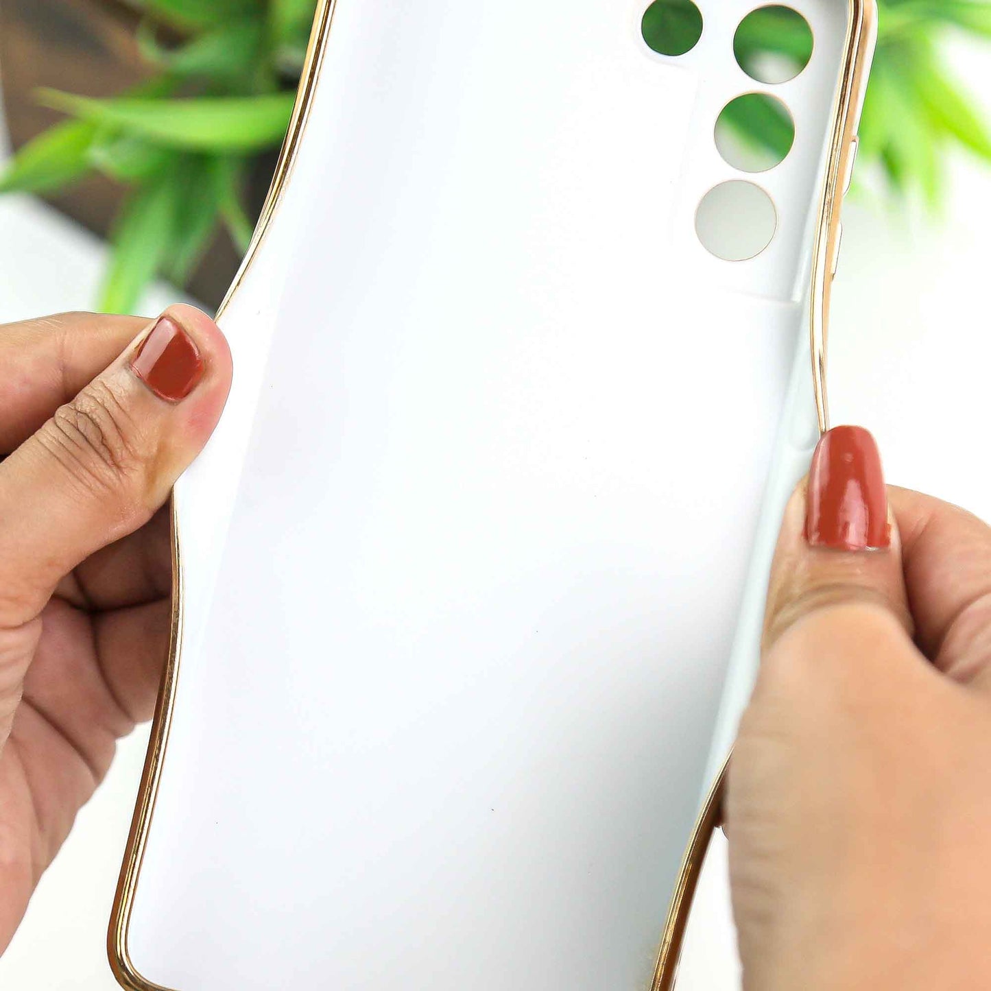 Lion Pattern Electroplating Glass Case - Samsung