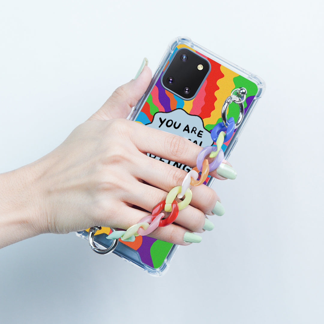 Galaxy S21 Plus Self Inspiring Colorful Case with Chain Bracelet