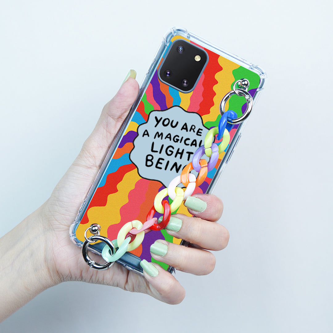 Galaxy S10 Lite Self Inspiring Colorful Case with Chain Bracelet