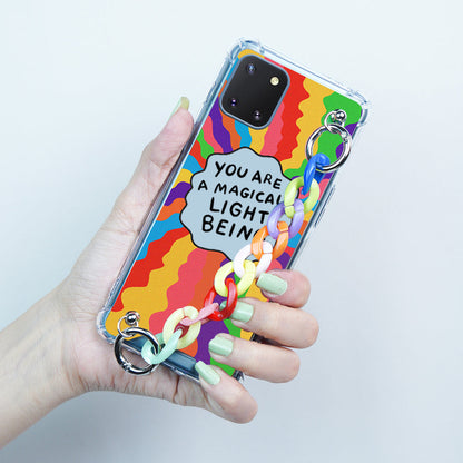 Galaxy S21 Self Inspiring Colorful Case with Chain Bracelet