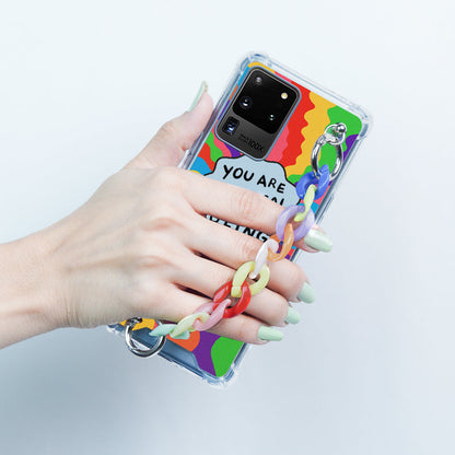 Galaxy S10 Lite Self Inspiring Colorful Case with Chain Bracelet