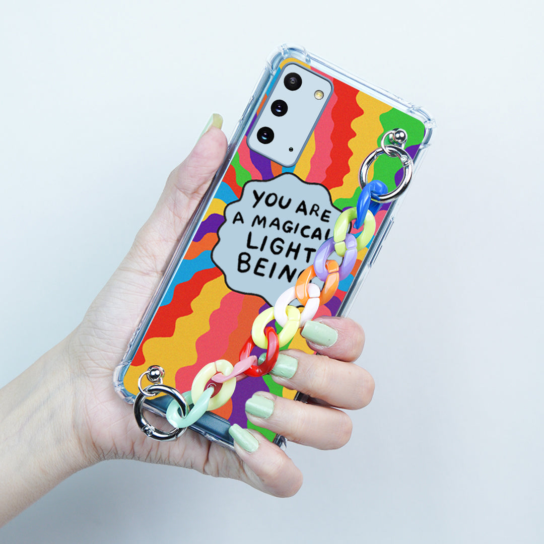 Galaxy S20 Self Inspiring Colorful Case with Chain Bracelet