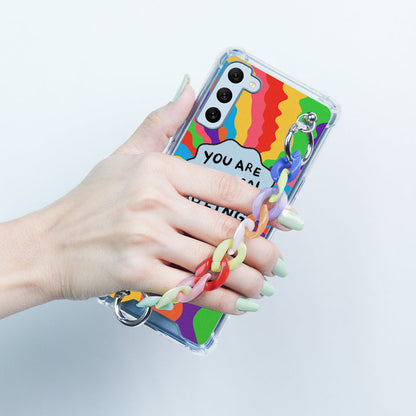 Galaxy S21 Plus Self Inspiring Colorful Case with Chain Bracelet
