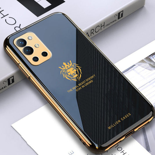 OnePlus 9R/8T Lion Pattern Electroplating Glass Case