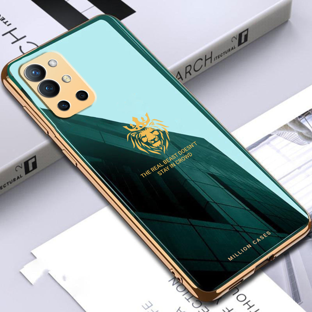 OnePlus 9R/8T Lion Pattern Electroplating Glass Case