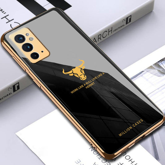 OnePlus 9RT Bull Pattern Electroplating Glass Case
