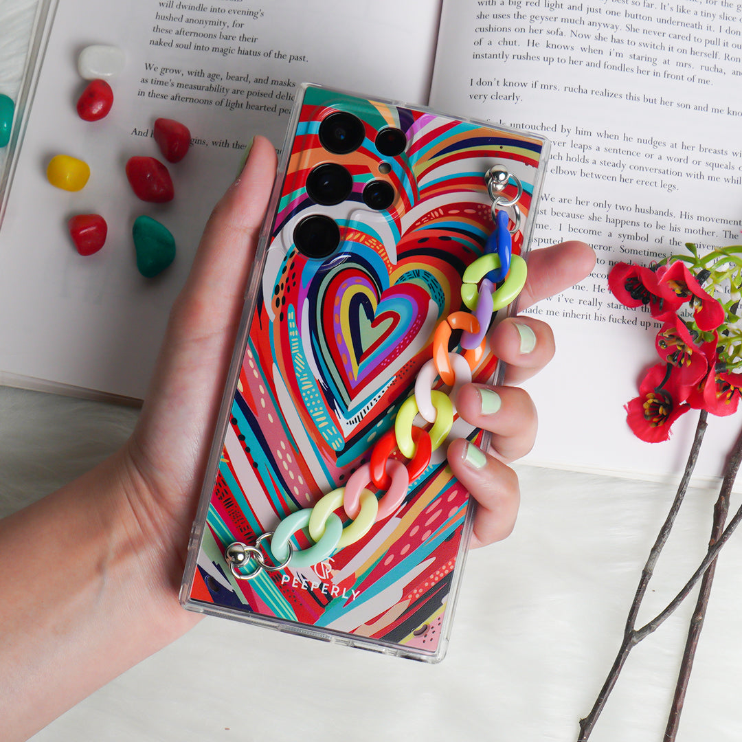 Galaxy S20 FE Swirl Love Colored Case with Bracelet