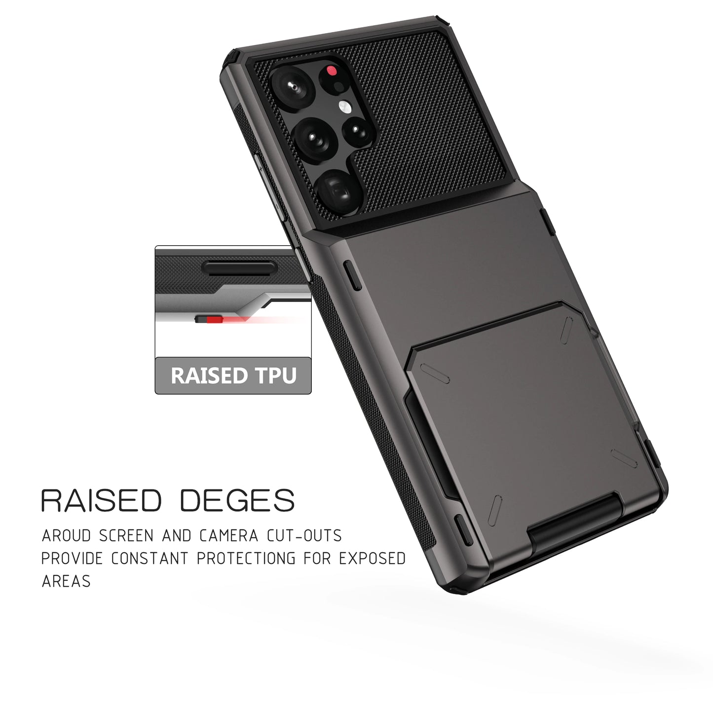 Hidden Card Holder Hybrid Case - Samsung