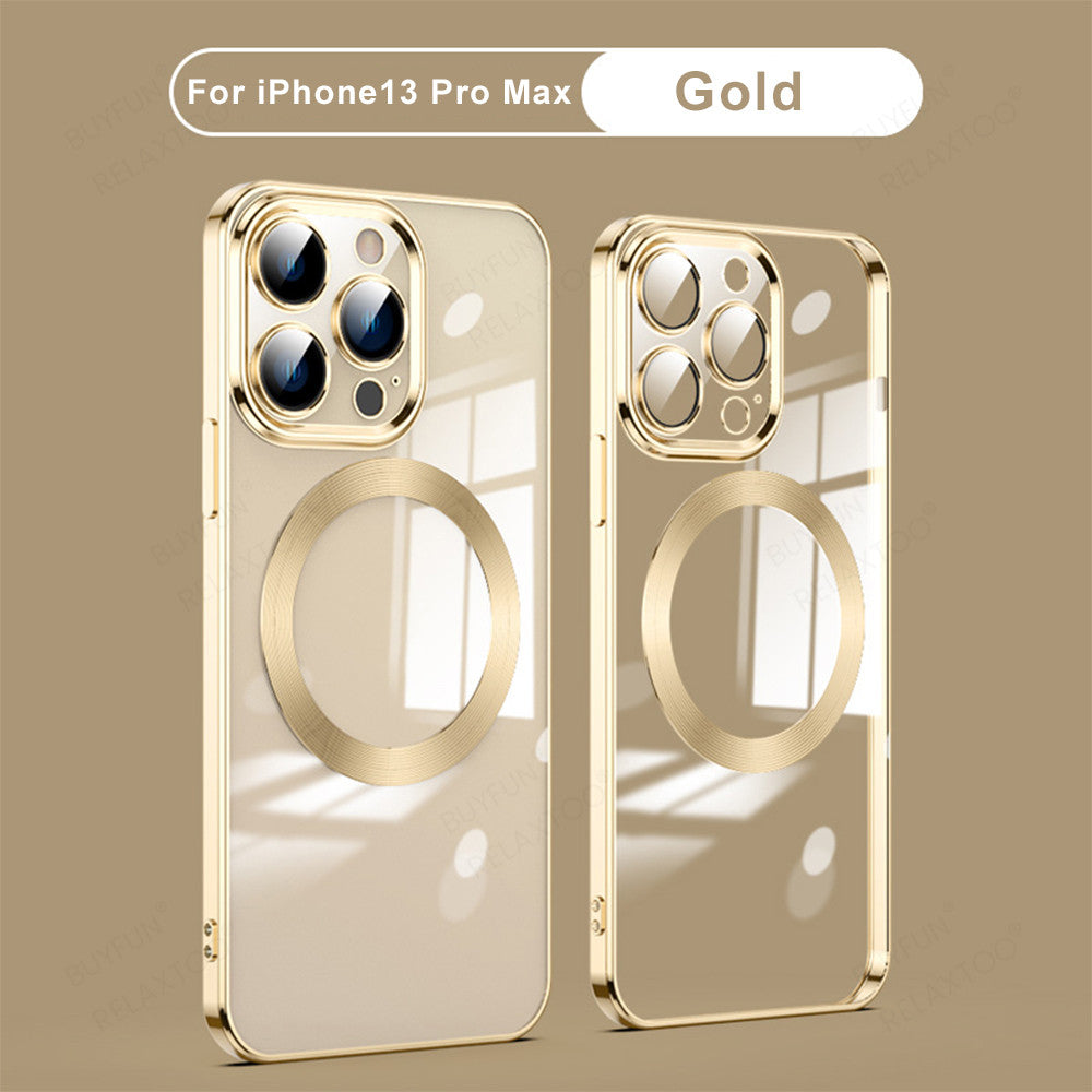 Luxury Clear Plating MagSafe Case for iPhone