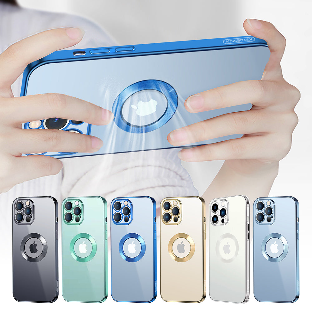 Clear Plating Logo Cut Soft Case for iPhone