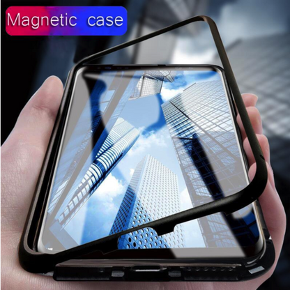 Galaxy A7 2018 Electronic Auto-Fit Tempered Glass Magnetic Case