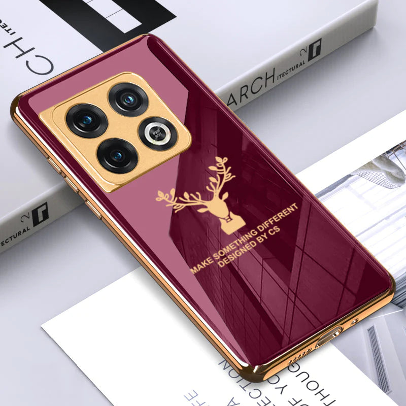 OnePlus 10 Pro Electroplating Reindeer Pattern Glass Case