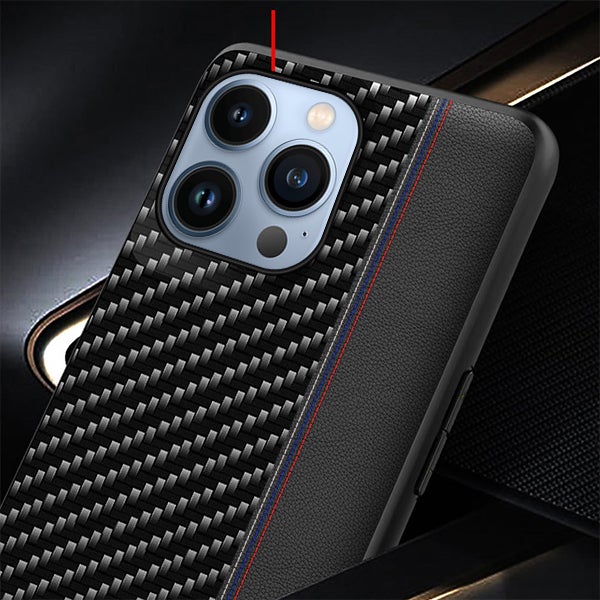 BMW ® iPhone 13 Pro Max Motorsport Badge Leather Case