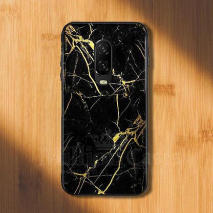 OnePlus 6T Gold Dust Marble Glass Case