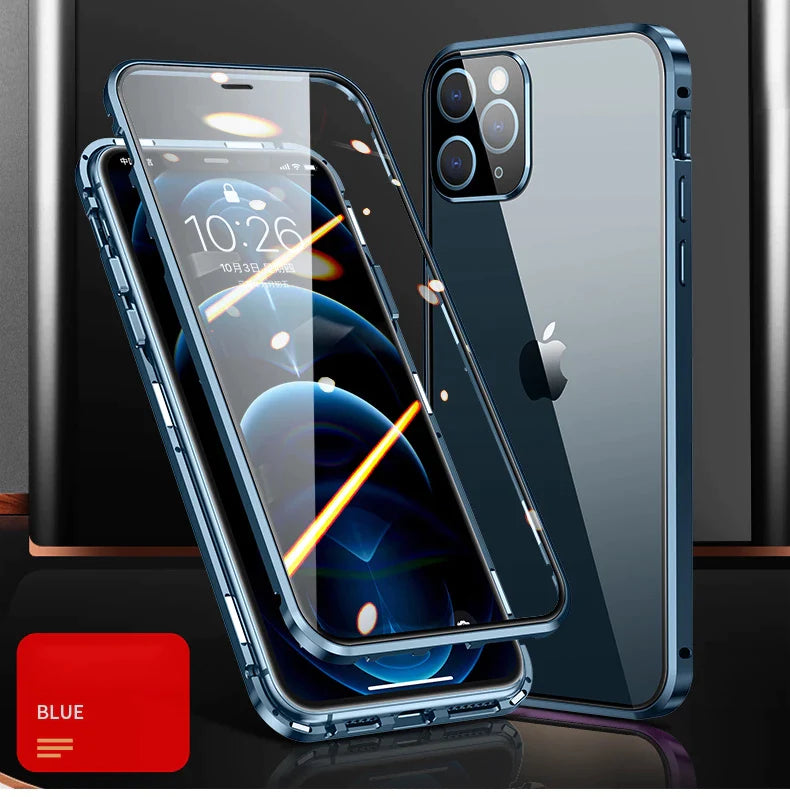 iPhone 11 Series Auto Fit Magnetic Glass Camera Protective Case