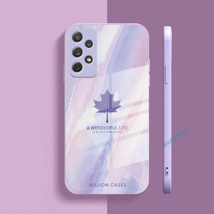 Galaxy A52/A52s Watercolor Mapple Leaf Glass Case