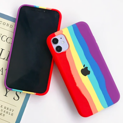 iPhone Series Rainbow Liquid Silicone Logo Case