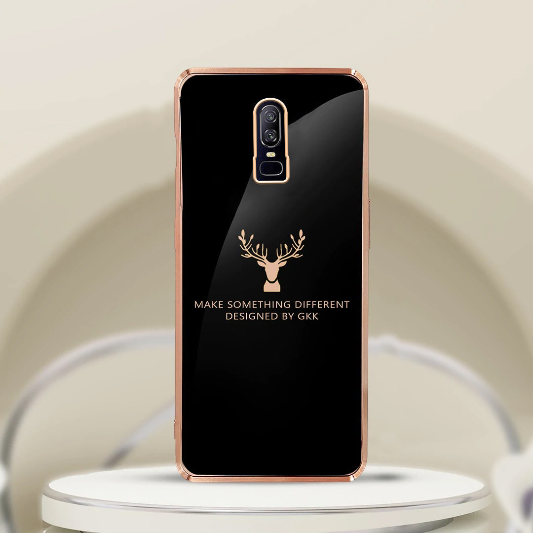 OnePlus 6 Electroplating Reindeer Pattern Glass Case