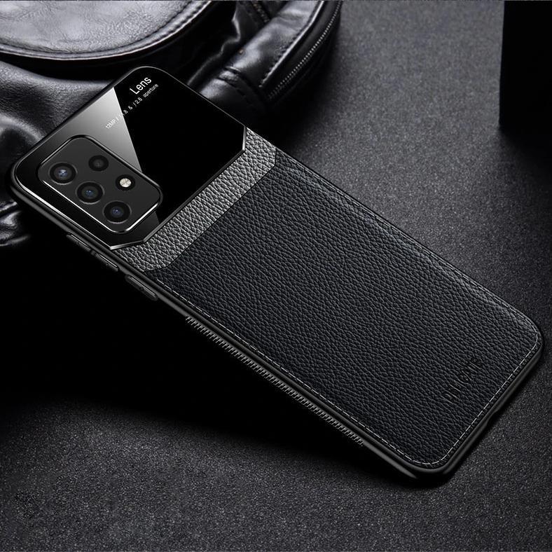 Galaxy A72 Sleek Slim Leather Glass Case