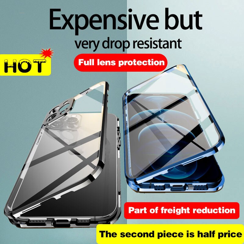 iPhone - Auto Fit Magnetic Glass Camera Protective Case