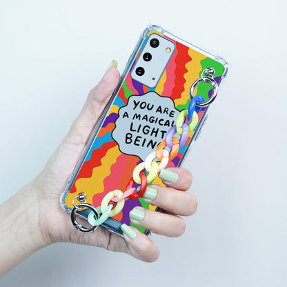Self Inspiring Colorful Case with Chain Bracelet- Samsung