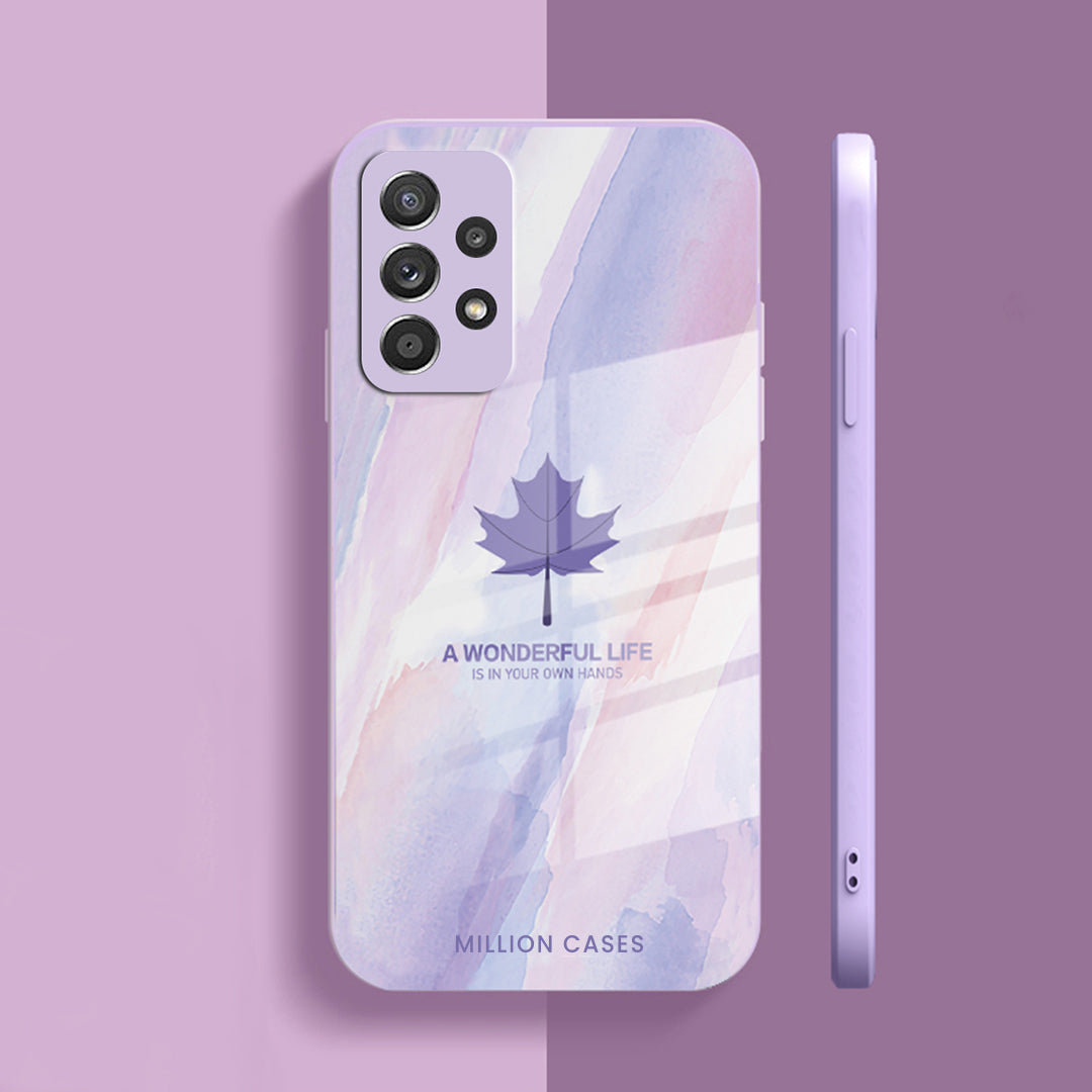 Galaxy A Series Watercolor Mapple Leaf Glass Case