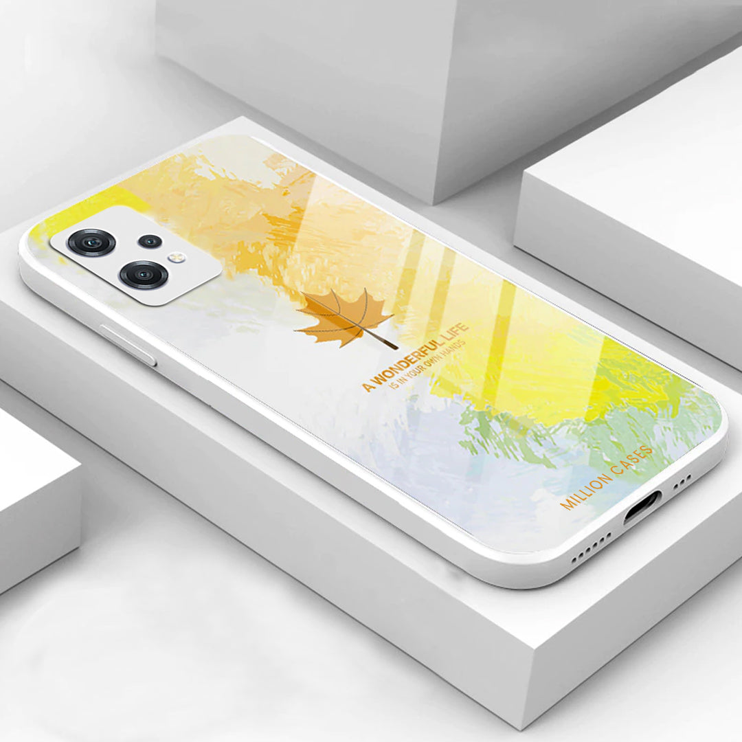 OnePlus Nord CE 2 Lite Watercolor Mapple Leaf Glass Case