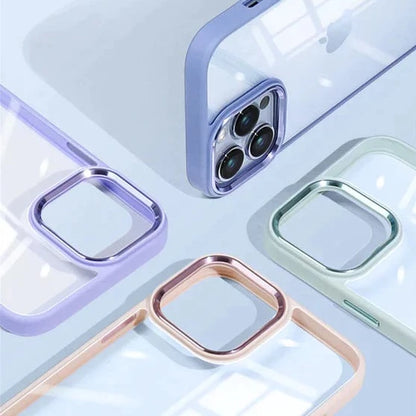 Transparent Acrylic Metal Lens Camera Case - iPhone