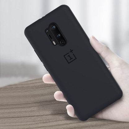OnePlus 8 (3 in 1 Combo) Liquid Silicone Logo Case + Tempered Glass + Camera Lens Protector