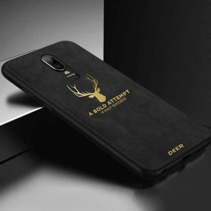 OnePlus 7 Pro Luxury Gold Textured Deer Pattern Soft Case