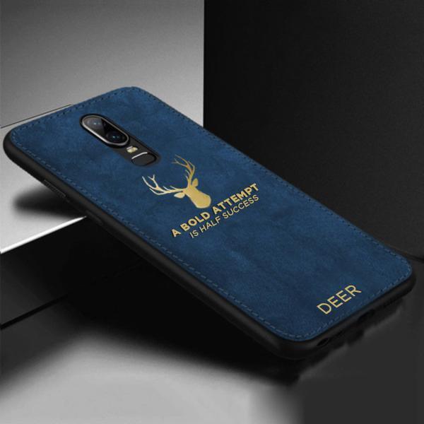 OnePlus 6 Luxury Gold Textured Deer Pattern Soft Case