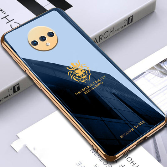 OnePlus 7T Lion Pattern Electroplating Glass Case
