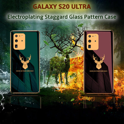 Galaxy S20 Ultra Electroplating Staggard Glass Pattern Case