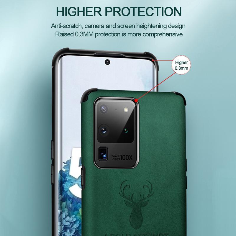 Galaxy S20 Ultra Shockproof Deer Leather Texture Case