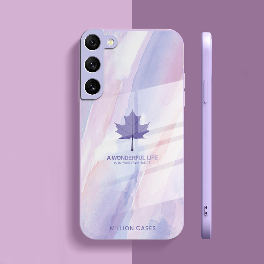 Galaxy Series Watercolor Mapple Leaf Glass Case