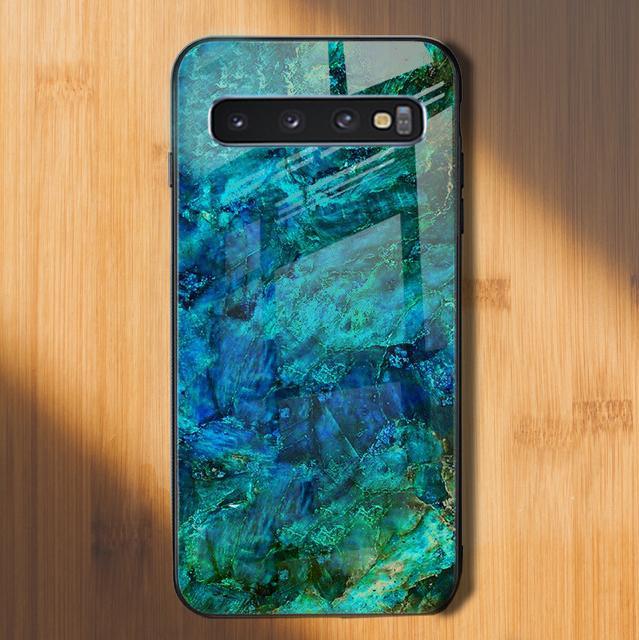 Galaxy S10 Soothing Sea Pattern Marble Glass Back Case