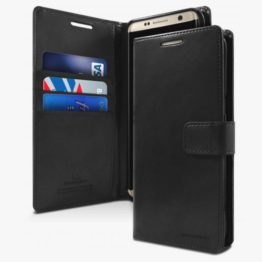Galaxy S8 Blue Moon Leather Wallet Flip Case