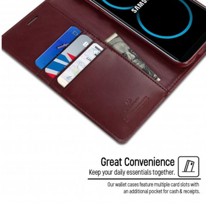 Galaxy S8 Blue Moon Leather Wallet Flip Case