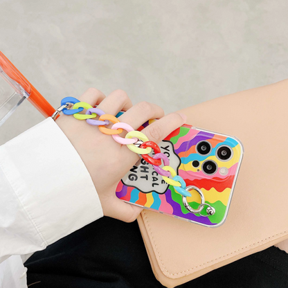 Self Inspiring Colorful Case with Chain Bracelet