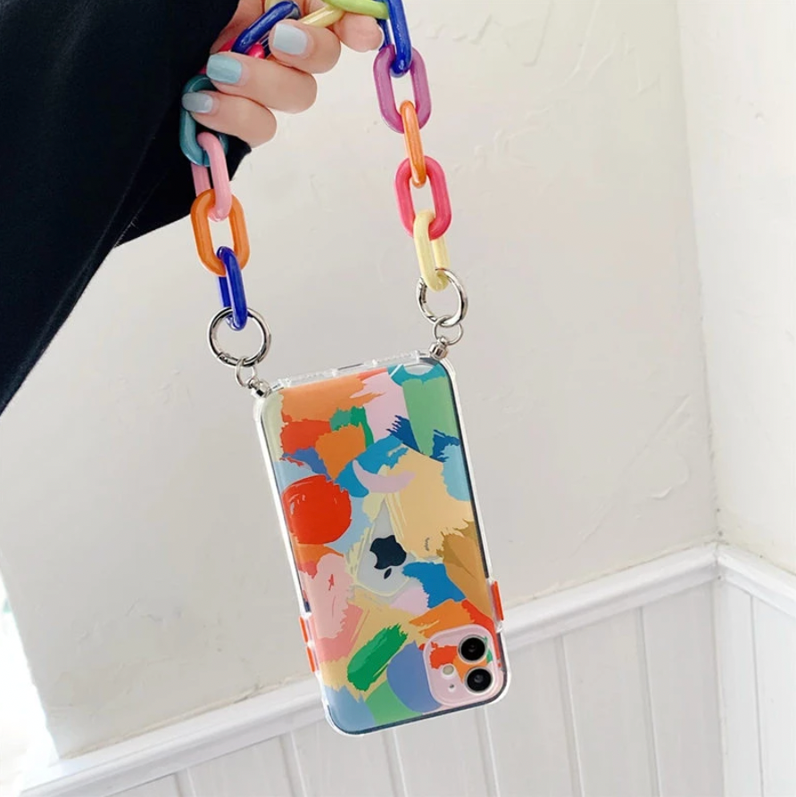 Aesthetic Artsy Painted Soft TPU Case with Bracelet