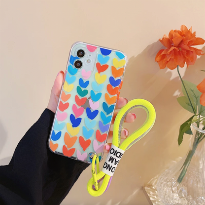 Heart Pattern Small love Case With Lanyard