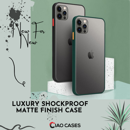 Luxury Shockproof Matte Finish Case - iPhone