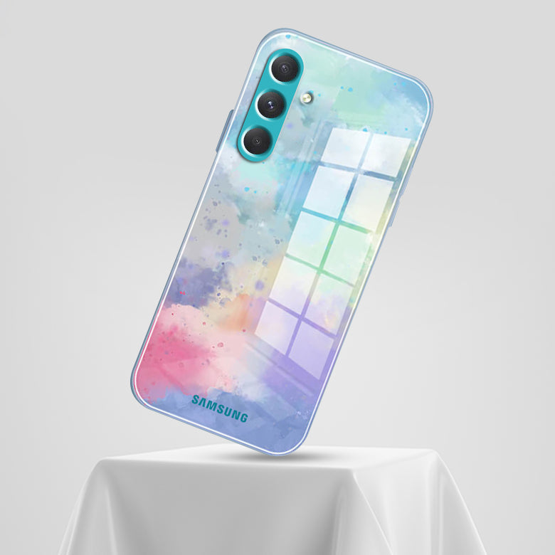 Galaxy A54 Watercolor Splatter Glass Back Case