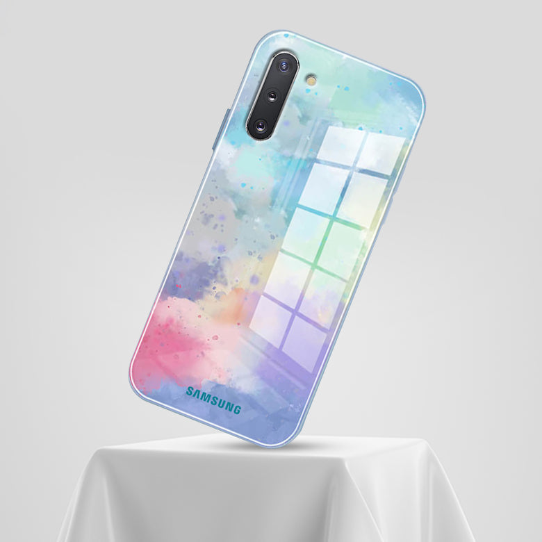 Galaxy Note 10 Watercolor Splatter Glass Back Case