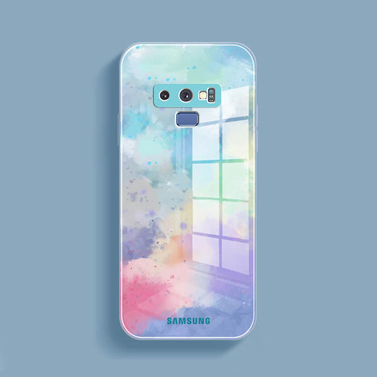 Galaxy Note 9 Watercolor Splatter Glass Back Case