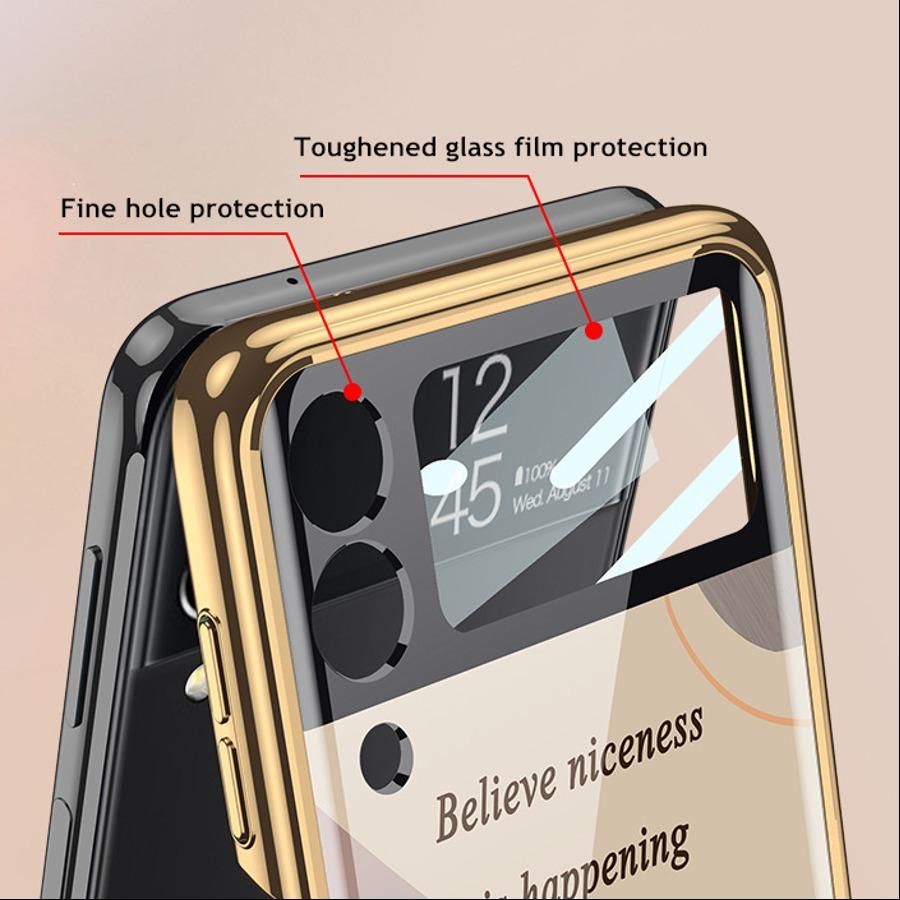 Galaxy Z Flip3 Bubble Pattern Inspirational Glass Case