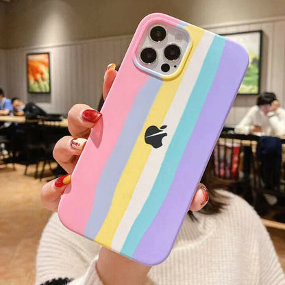 iPhone 12 Pro Rainbow Liquid Silicone Logo Case
